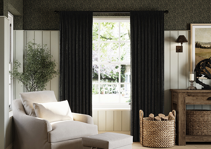 Crushed Velvet, Black Noir - Made to Measure Curtains - Image 3
